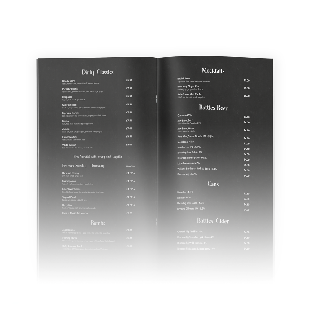Exacta Print - Stapled menus